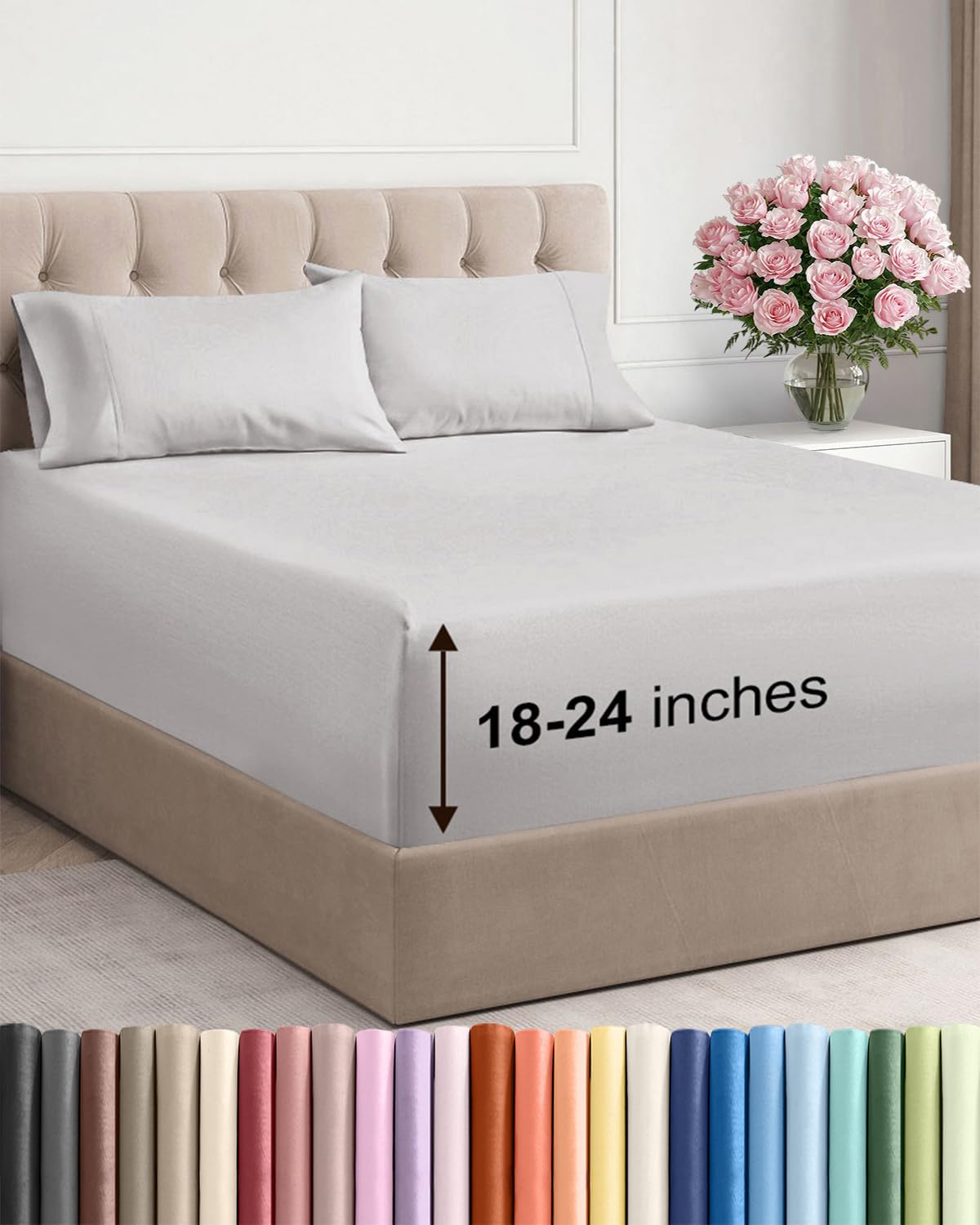 CGK Extra Deep King Sheet Set - 6pc Cooling Sheets - White