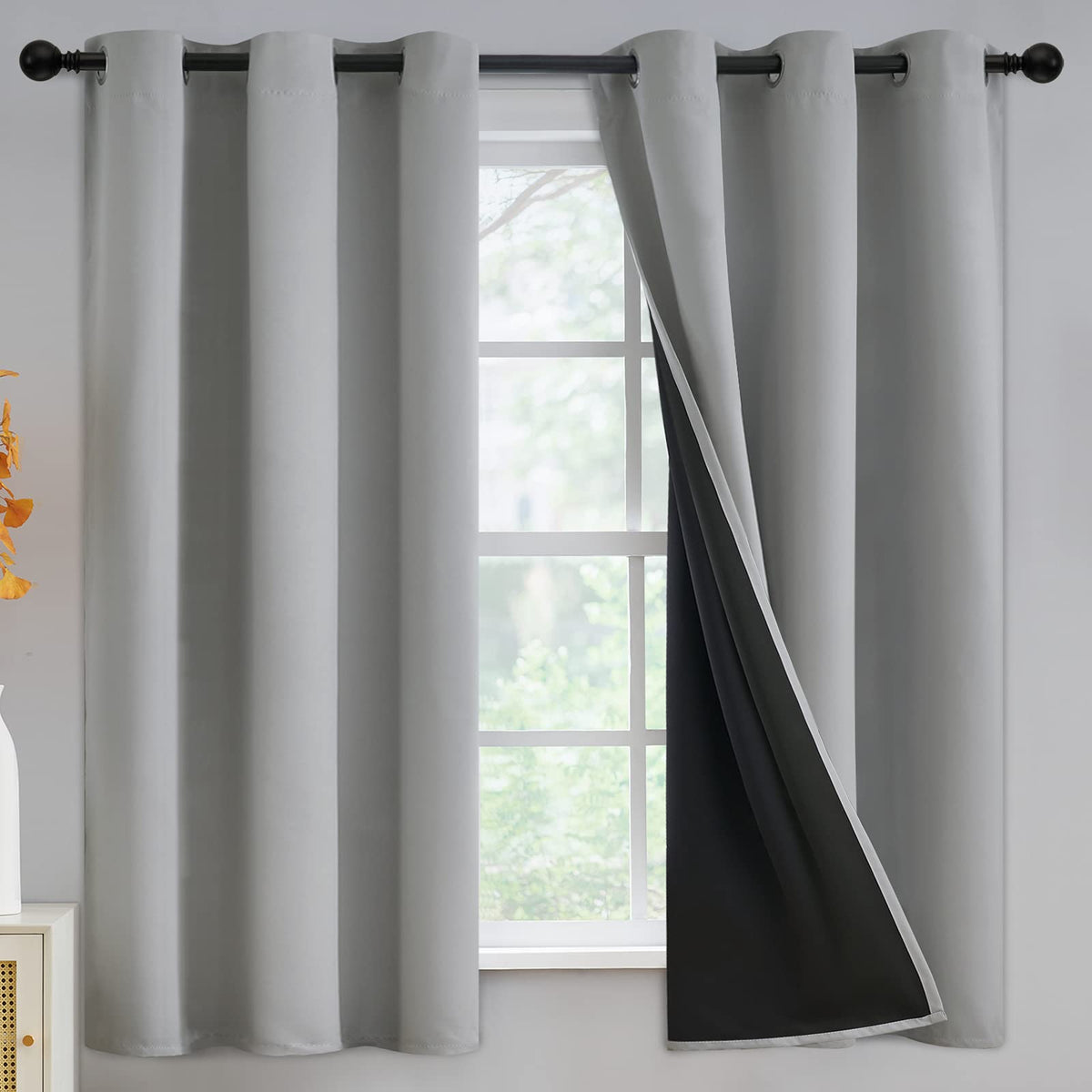 Yakamok Emerald Green Blackout Curtains 84 inches for Living Room, 52" Wide