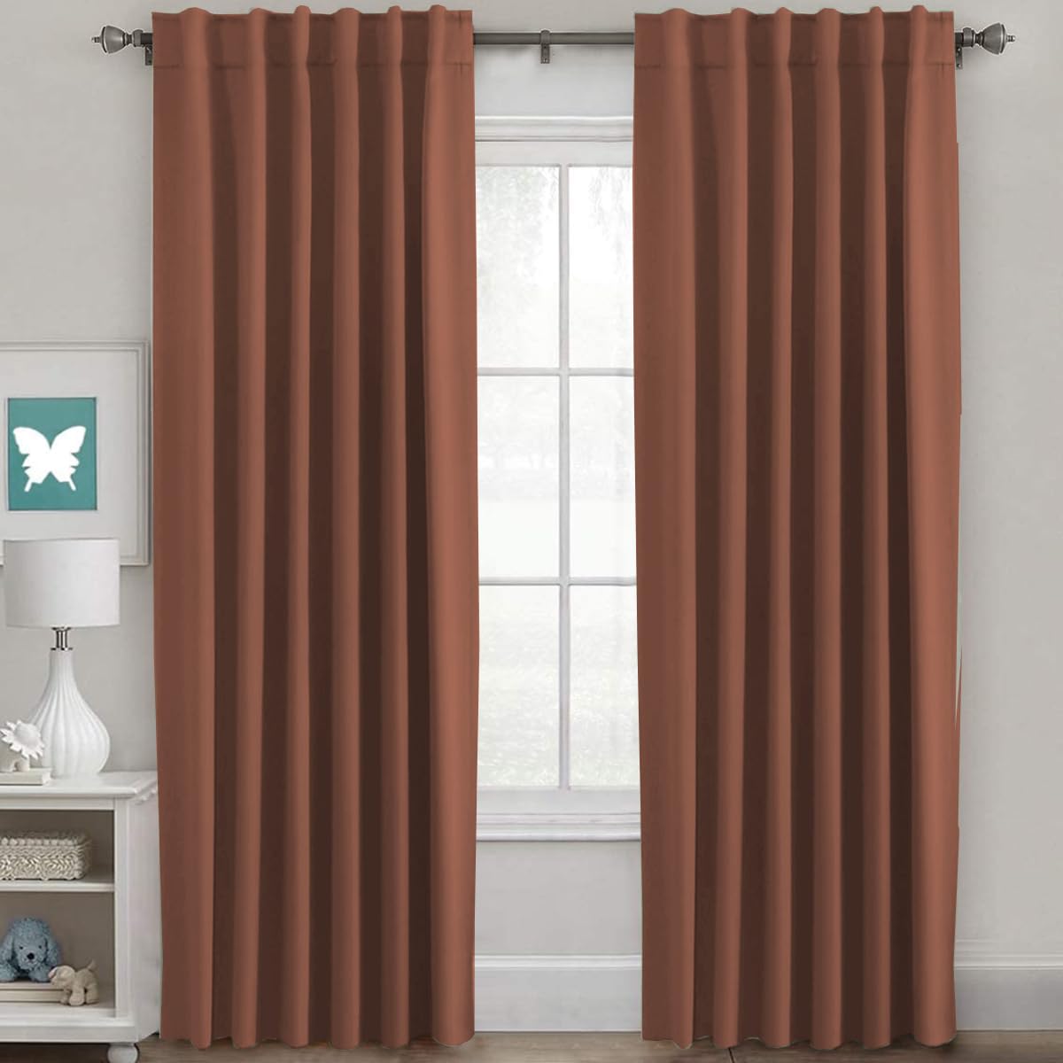 H.VERSAILTEX Blackout Curtains Thermal Insulated Window Treatment Panels Room Darkening Blackout Drapes for Living Room Back Tab/Rod Pocket Bedroom Draperies, 52 x 84 Inch, Light Sage, 2 Panels