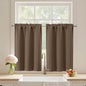 Black Cafe Curtains 24 Inch Length, Light Blocking Short Kitchen Window Curtains Over Sink, Half Window Blackout Drapes Tier Rod Pocket for Bathroom Basement Cabinet, 2x30Wx24L Inches