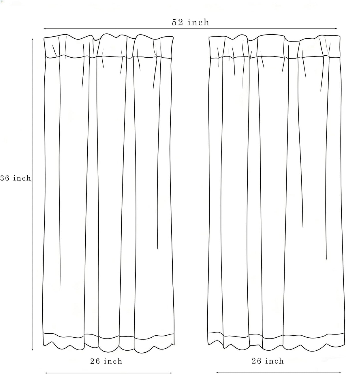 ALIGOGO Short White Lace Kitchen Curtains 36 Length 2 Panels W26 x L36 Inch