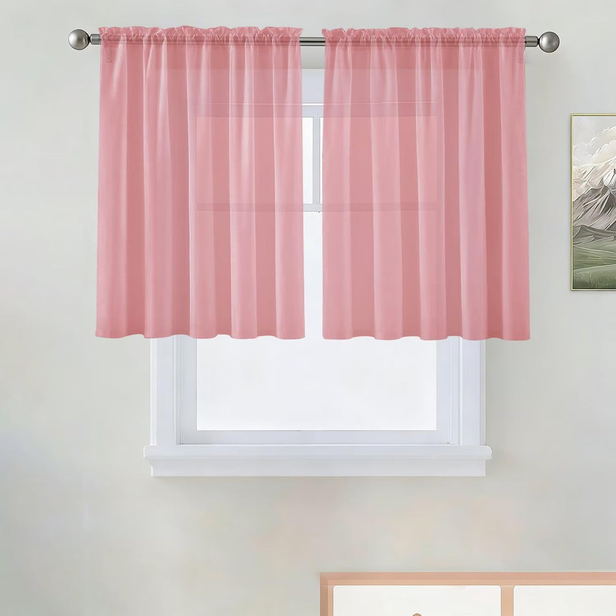 SpaceDresser Sheer Voile Curtains for Living Room 84 Inch Long 2 Panels