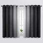 SimpleHome Ombre Black to Grey White Curtains for Living Room 52Wx84L