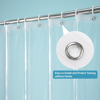 EurCross Clear Shower Curtain Liner Short Length 68 inches with 5 Magnets, Waterproof PVC-Free 9G Heavy Duty PEVA Shorter Transparent Shower Curtain 72 x 68 inch Without Hooks