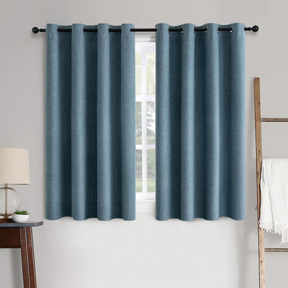 MIULEE 100% Blackout Linen Curtains for Bedroom 52x90 Inches Natural Beige