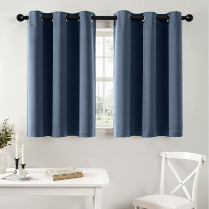MIULEE Blackout Curtains for Bedroom 2 Panels 40 x 63 Inch Long Black