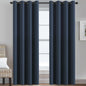 H.VERSAILTEX 100% Blackout Curtains for Bedroom Black Out Curtains 96 inch Thermal Insulated Long Blackout Curtains for Living Room, Energy Saving Curtains for Patio Door Grommet (1 Panel, Jet Black)