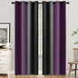 SimpleHome Ombre Black to Grey White Curtains for Living Room 52Wx84L