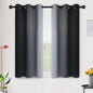 SimpleHome Ombre Black to Grey White Curtains for Living Room 52Wx84L