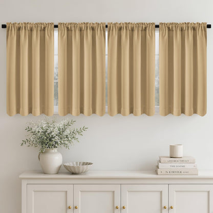 MIULEE Black Blackout Curtains 63 Inch Length for Bedroom Set of 4 Panels