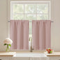 Black Cafe Curtains 24 Inch Length, Light Blocking Short Kitchen Window Curtains Over Sink, Half Window Blackout Drapes Tier Rod Pocket for Bathroom Basement Cabinet, 2x30Wx24L Inches