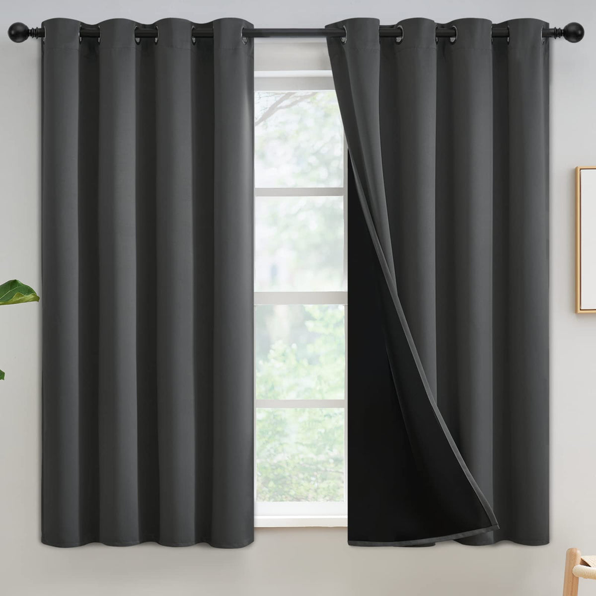 Yakamok Emerald Green Blackout Curtains 84 inches for Living Room, 52" Wide