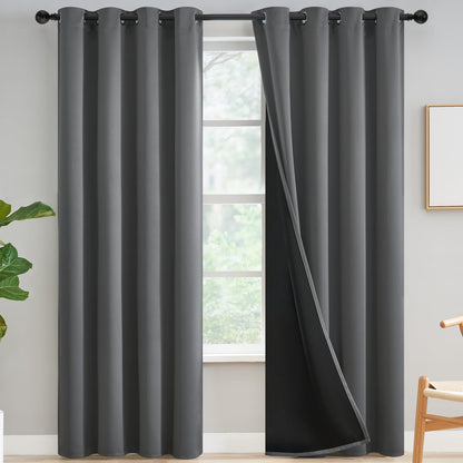 Yakamok Emerald Green Blackout Curtains 84 inches for Living Room, 52" Wide