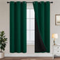 Yakamok Emerald Green Blackout Curtains 84 inches for Living Room, 52" Wide
