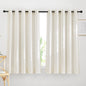 NICETOWN Semi Sheer Linen Ivory Curtains for Bedroom, W52xL84, 2 Panels