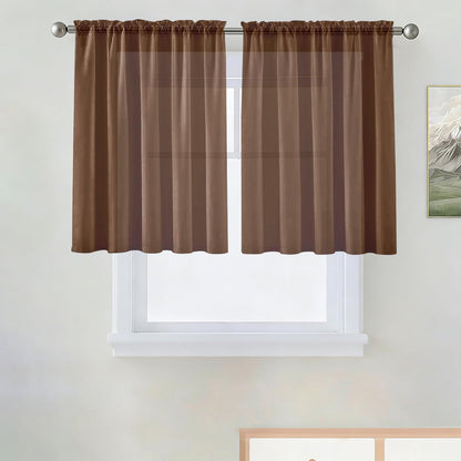 SpaceDresser Sheer Voile Curtains for Living Room 84 Inch Long 2 Panels