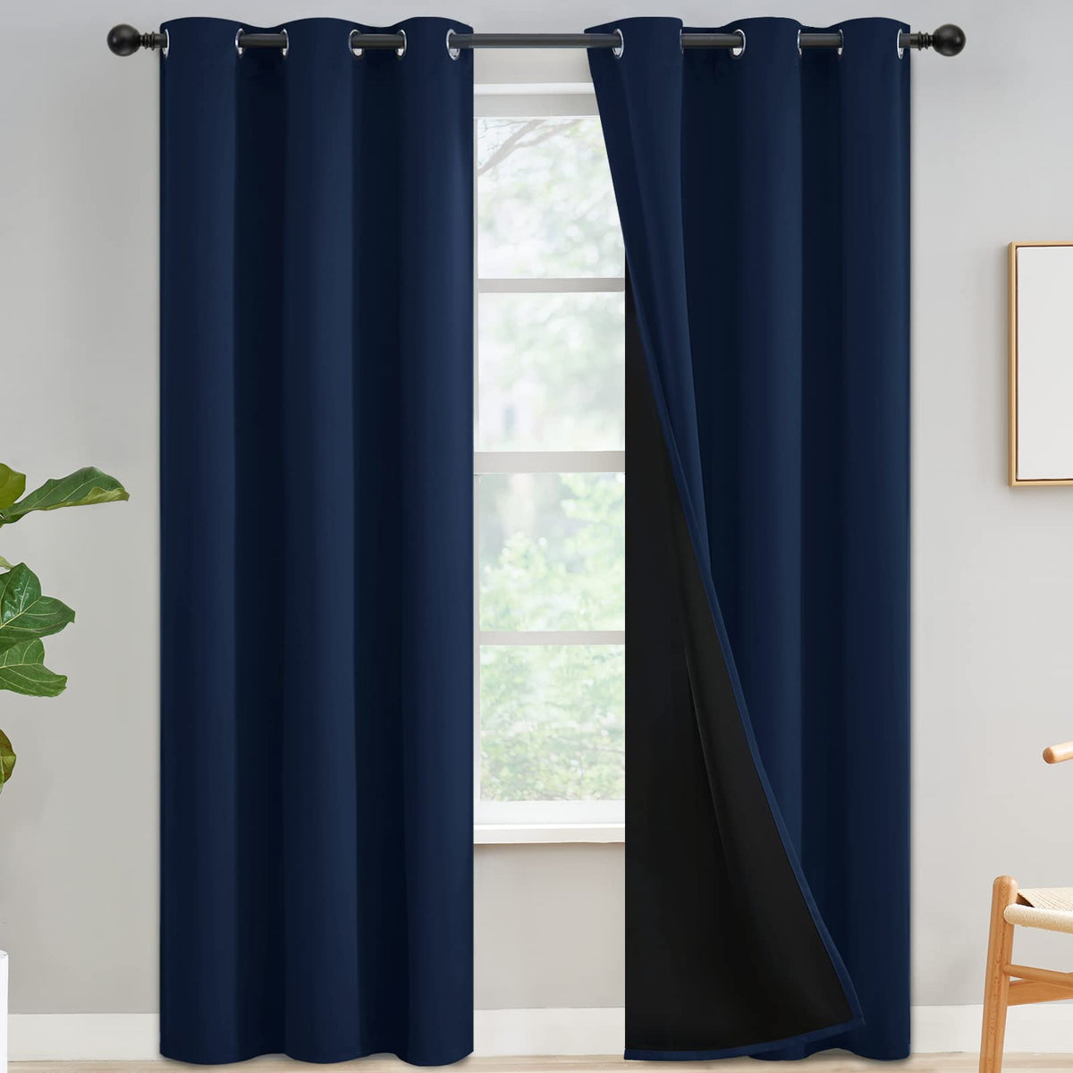Yakamok Emerald Green Blackout Curtains 84 inches for Living Room, 52" Wide