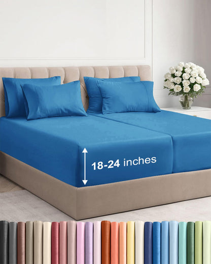 CGK Extra Deep King Sheet Set - 6pc Cooling Sheets - White