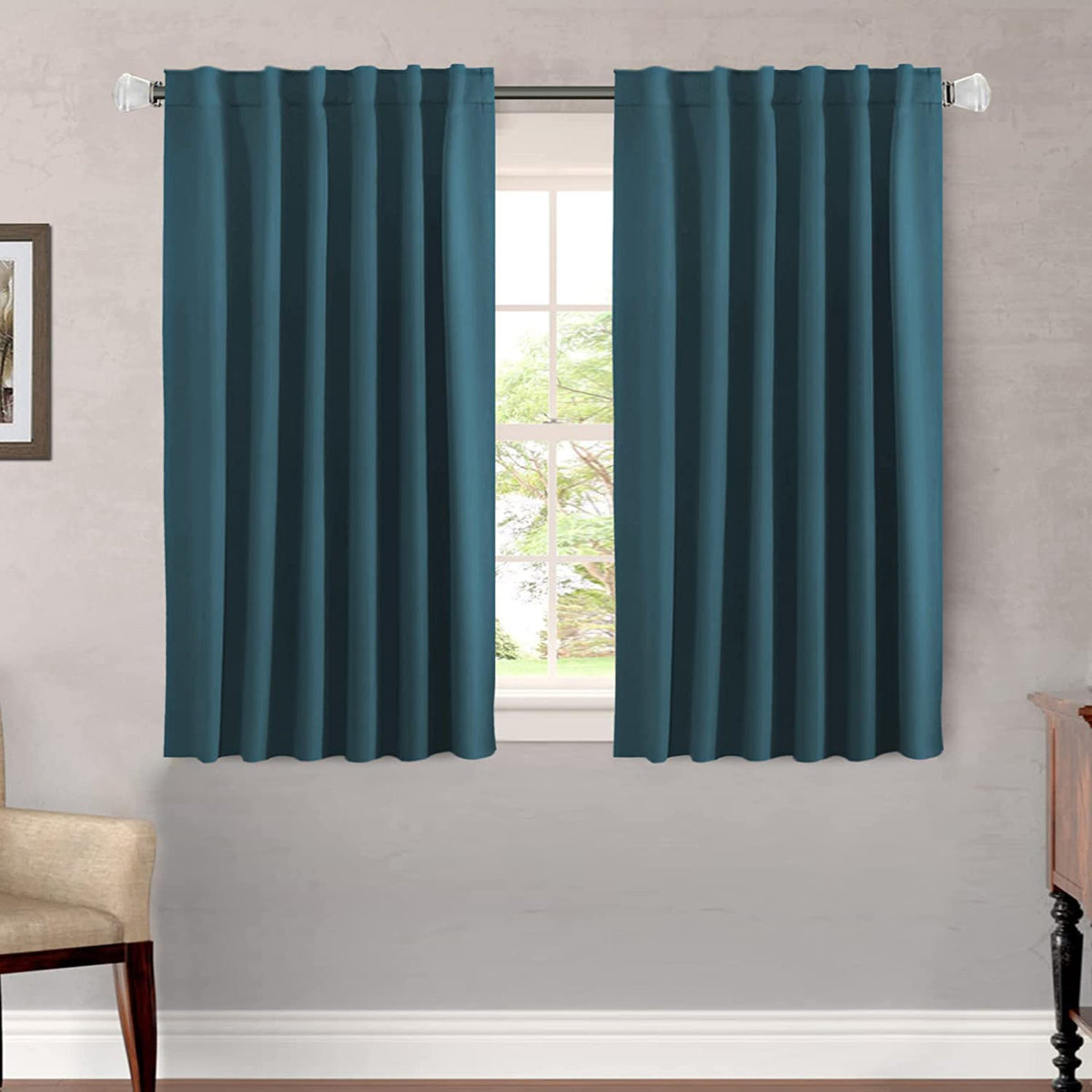 H.VERSAILTEX Blackout Curtains Thermal Insulated Window Treatment Panels Room Darkening Blackout Drapes for Living Room Back Tab/Rod Pocket Bedroom Draperies, 52 x 84 Inch, Light Sage, 2 Panels