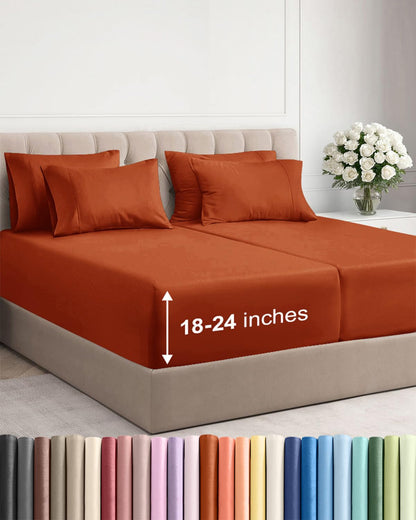 CGK Extra Deep King Sheet Set - 6pc Cooling Sheets - White