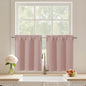 Black Cafe Curtains 24 Inch Length, Light Blocking Short Kitchen Window Curtains Over Sink, Half Window Blackout Drapes Tier Rod Pocket for Bathroom Basement Cabinet, 2x30Wx24L Inches