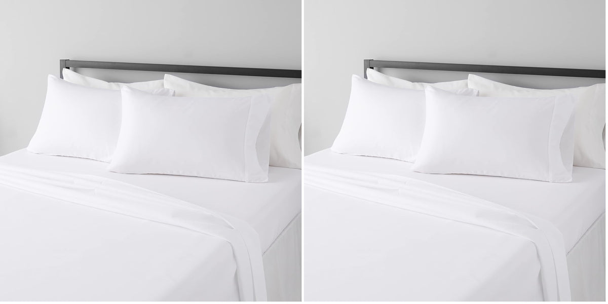 Amazon Basics Lightweight Super Soft Easy Care Breathable Microfiber 4 Piece Bed Sheets Set with 14-Inch Deep Pockets, Full, Navy Blue, Solid