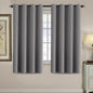 H.VERSAILTEX 100% Blackout Curtains for Bedroom Black Out Curtains 96 inch Thermal Insulated Long Blackout Curtains for Living Room, Energy Saving Curtains for Patio Door Grommet (1 Panel, Jet Black)