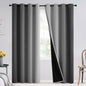 SimpleHome Ombre Black to Grey White Curtains for Living Room 52Wx84L