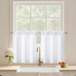 Black Cafe Curtains 24 Inch Length, Light Blocking Short Kitchen Window Curtains Over Sink, Half Window Blackout Drapes Tier Rod Pocket for Bathroom Basement Cabinet, 2x30Wx24L Inches