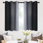 SimpleHome Ombre Black to Grey White Curtains for Living Room 52Wx84L