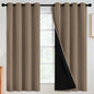 SimpleHome Cream 100% Blackout Curtains Room Darkening Living Room 84 Inch