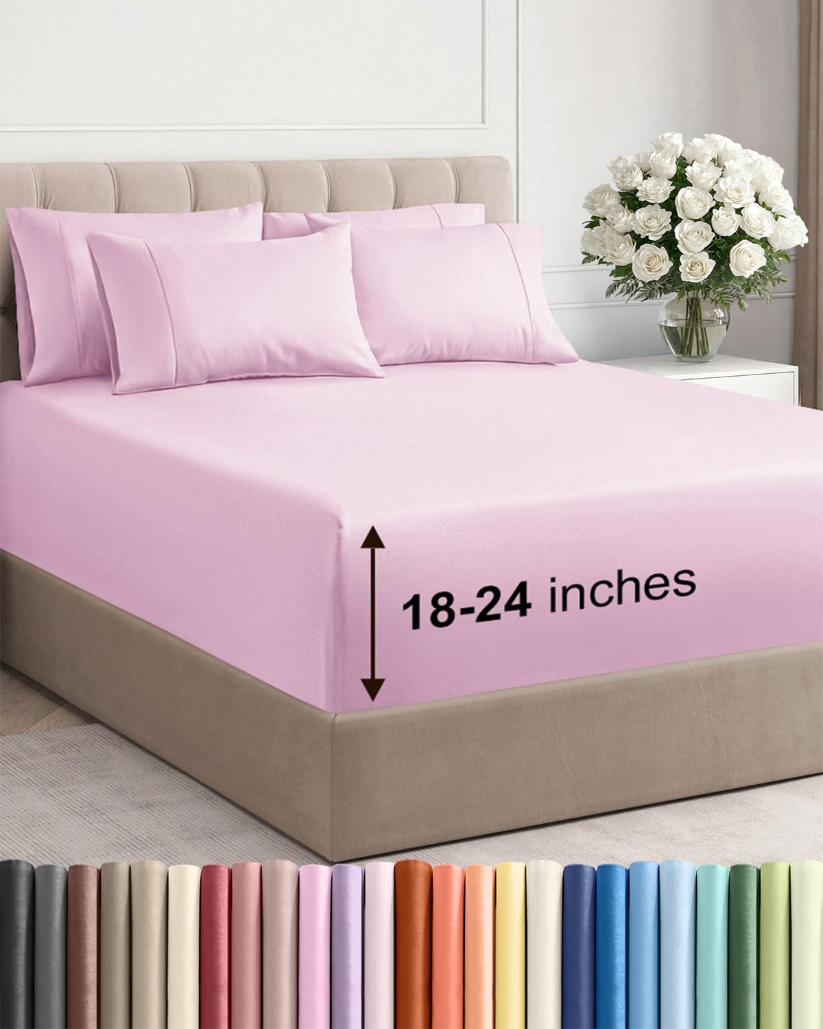 CGK Extra Deep King Sheet Set - 6pc Cooling Sheets - White