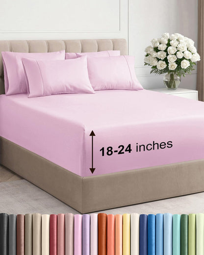 CGK Extra Deep King Sheet Set - 6pc Cooling Sheets - White