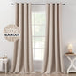 MIULEE 100% Blackout Linen Curtains for Bedroom 52x84 Inches Natural Beige