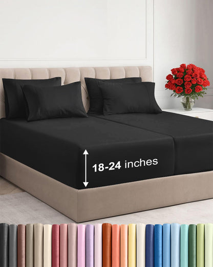 CGK Extra Deep King Sheet Set - 6pc Cooling Sheets - White