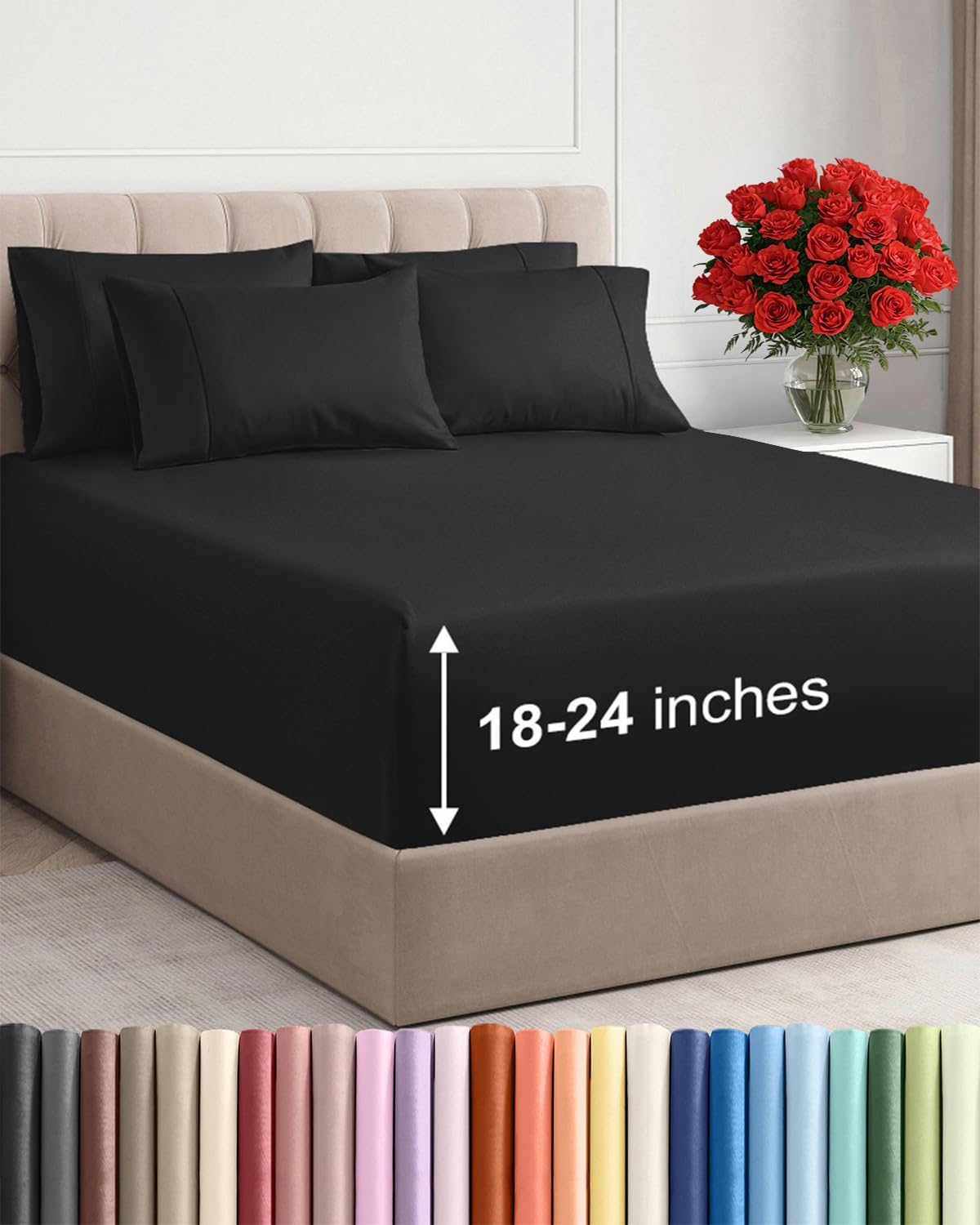 CGK Extra Deep King Sheet Set - 6pc Cooling Sheets - White