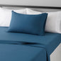 Amazon Basics Lightweight Super Soft Easy Care Breathable Microfiber 4 Piece Bed Sheets Set with 14-Inch Deep Pockets, Full, Navy Blue, Solid