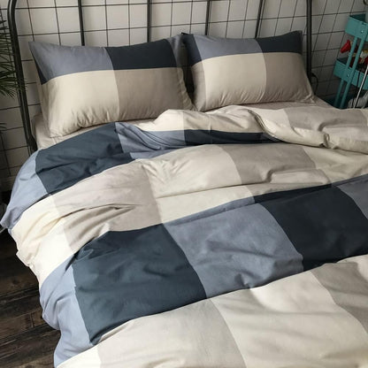 LifeTB Queen Comforter Set Fluffy Plaid Checkered Pattern Modern Style Geometric Comforter with 2 Pillow Shams Grid Plaid Bedding Comforter for Boys Men All Season Queen Size Bed Comforter Set