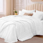 Queen Comforter Set with Sheets, 7-Piece Bed in a Bag Queen Black