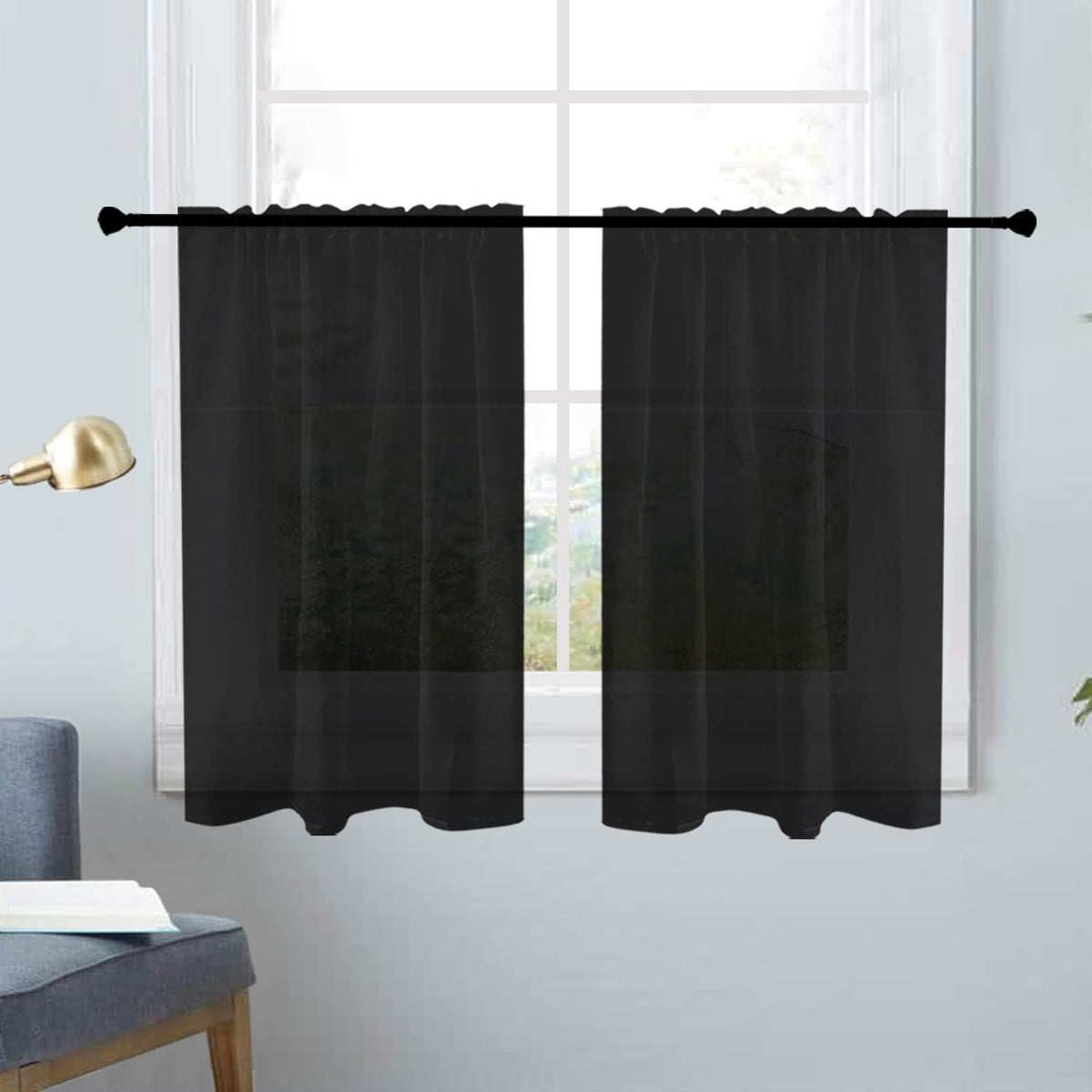 SpaceDresser Sheer Voile Curtains for Living Room 84 Inch Long 2 Panels
