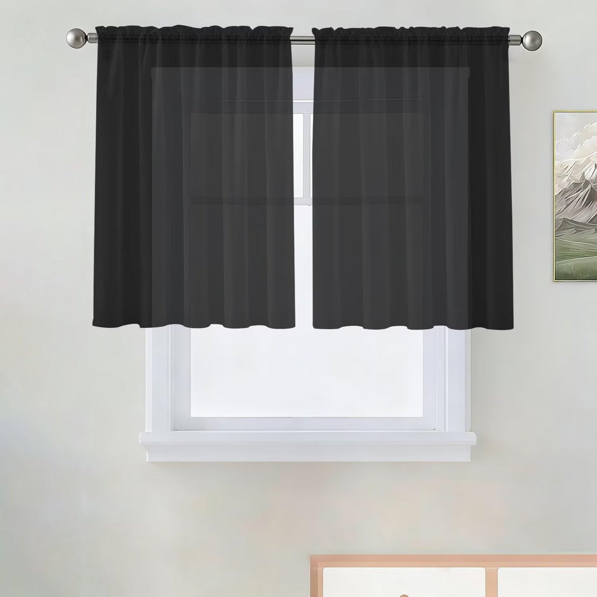 SpaceDresser Sheer Voile Curtains for Living Room 84 Inch Long 2 Panels