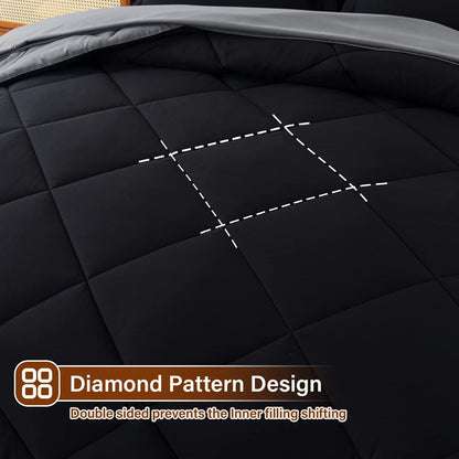 Cosybay 7pcs Reversible Comforter Set Full Down Alternative Bedding Sets