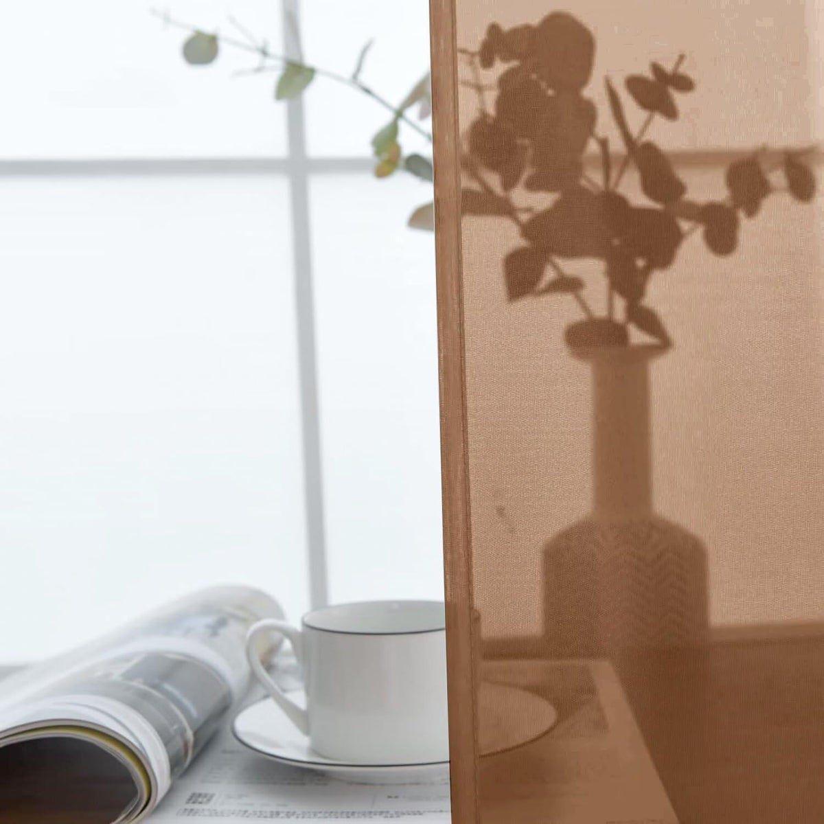 SpaceDresser Sheer Voile Curtains for Living Room 84 Inch Long 2 Panels