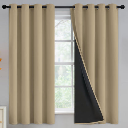 Yakamok Emerald Green Blackout Curtains 84 inches for Living Room, 52" Wide