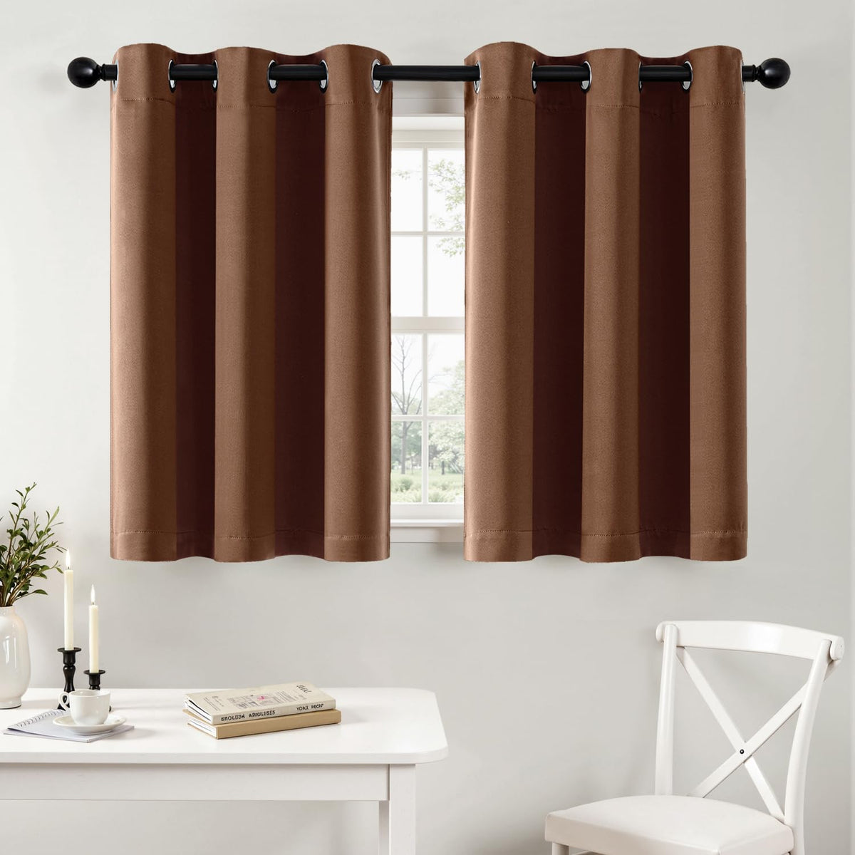 MIULEE Blackout Curtains for Bedroom 2 Panels 40 x 63 Inch Long Black
