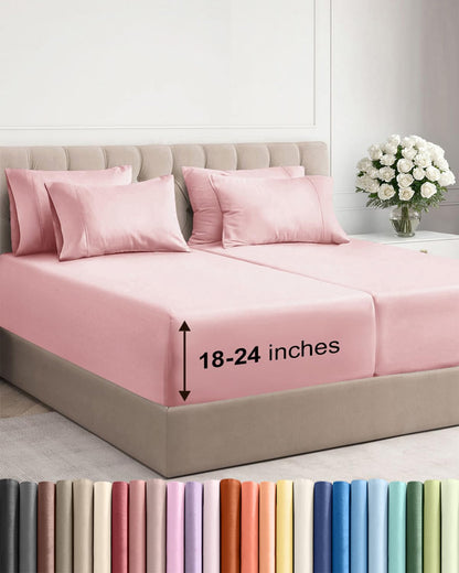 CGK Extra Deep King Sheet Set - 6pc Cooling Sheets - White