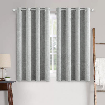MIULEE 100% Blackout Linen Curtains for Bedroom 52x90 Inches Natural Beige