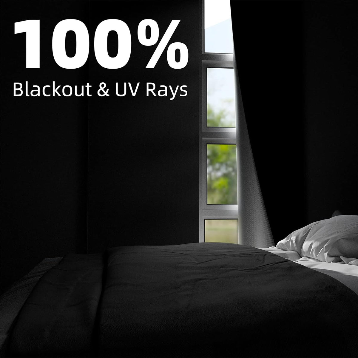 NIGHTON Portable Blackout Curtains 40"×60", Strong Hook & Loop Tape Strips