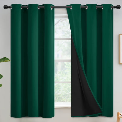 Yakamok Emerald Green Blackout Curtains 84 inches for Living Room, 52" Wide