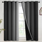 SimpleHome Ombre Black to Grey White Curtains for Living Room 52Wx84L